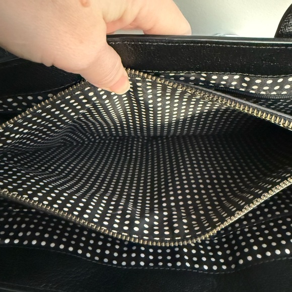 Kate Spade Quinn Villabella Avenue Tote Bag in Cream Pebble Leather Black Bow - Picture 13 of 13